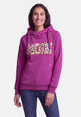 salzhaut - SÜNN - MOIN Leo Damen Hoodie Tailliert - adenauer & co - Anker - Basic - 3 - #farbe_Plum-Yellow