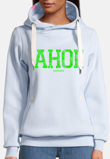 salzhaut - SÜNN - AHOI Damen Tailliert - Damen - Hoodie - Sweat - 3 - #farbe_light-blue-neongr-n