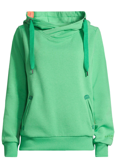 salzhaut - SÜNN Damen Tailliert - Hamburg - Hoodie - Kapuzenpulli - 19 - #farbe_apple-green-mel