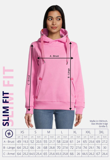 salzhaut - SÜNN Damen Tailliert - Hamburg - Hoodie - Kapuzenpulli - 50 - #farbe_coral