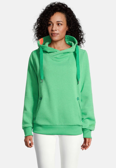 salzhaut - SÜNN Damen Tailliert - Hamburg - Hoodie - Kapuzenpulli - 18 -  #farbe_apple-green-mel