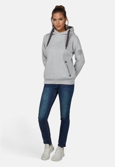 salzhaut - SÜNN Damen Tailliert - Hamburg - Hoodie - Kapuzenpulli - 88 -#farbe_grey-melange
