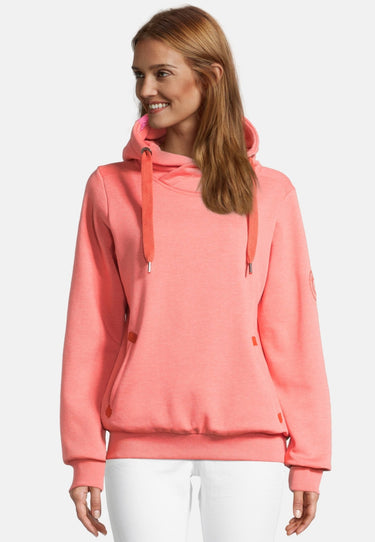 salzhaut - SÜNN Damen Tailliert - Hamburg - Hoodie - Kapuzenpulli - 48 - #farbe_coral