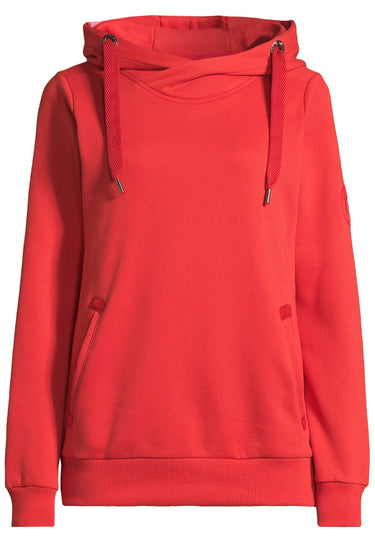 salzhaut - SÜNN Damen Tailliert - Hamburg - Hoodie - Kapuzenpulli - 2 - #farbe_chilli-red