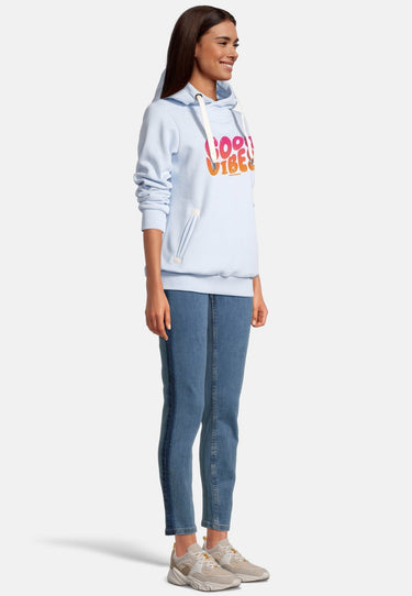 salzhaut - SÜNN - GOOD VIBES Damen Tailliert - Frontprint - Hamburg - Kapuzenpulli - 15 - #farbe_light-blue