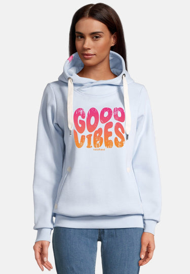 salzhaut - SÜNN - GOOD VIBES Damen Tailliert - Frontprint - Hamburg - Kapuzenpulli - 11 - #farbe_light-blue