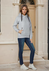 salzhaut - SÜNN HOODIE Damen Hoodie Relaxed-Fit - adenauer & co - Anker - Basic - 28 - #farbe_Grey Melange