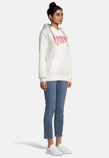 salzhaut - SÜNN - MOIN FARBVERLAUF Damen Tailliert - Damen - Frontprint - Kapuzenpulli - 15 - #farbe_offwhite-neon-orange-neon-pink