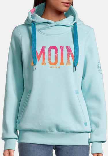 salzhaut - SÜNN - MOIN FARBVERLAUF Damen - Damen - Frontprint - Kapuzenpulli - 3 - #farbe_aqua-neon-orange-neon-pink