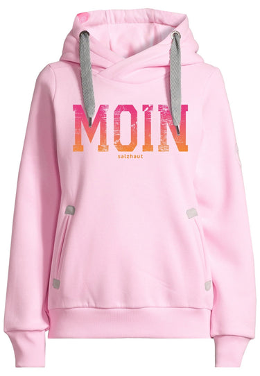 salzhaut - SÜNN - MOIN FARBVERLAUF Damen Tailliert - Damen - Frontprint - Kapuzenpulli - 17 - #farbe_ros-neon-orange-neon-pink