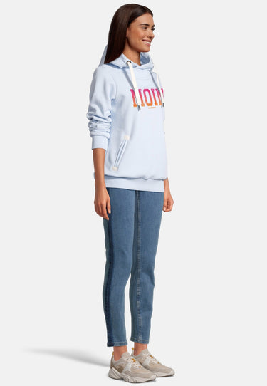 salzhaut - SÜNN - MOIN FARBVERLAUF Damen Tailliert - Damen - Frontprint - Kapuzenpulli - 10 - #farbe_light-blue-neonorange-neonpink