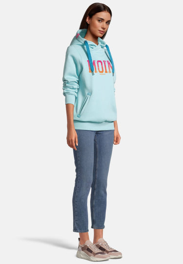 salzhaut - SÜNN - MOIN FARBVERLAUF Damen - Damen - Frontprint - Kapuzenpulli - 5 - #farbe_aqua-neon-orange-neon-pink