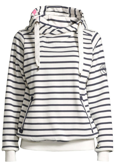 Salzhaut - SÜNN - RINGEL Damen Tailliert - Hamburg - Hoodie - Kapuze - 2 - #farbe_navy-offwhite