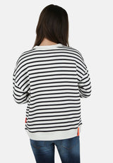 salzhaut - TAIER Damen Pullover Relaxed-Fit - adenauer & co - Anker - Basic - 5 - #farbe_Navy-Offwhite