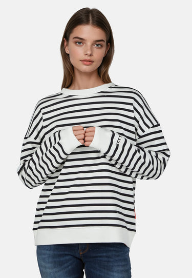 salzhaut - TAIER Damen Relaxed-Fit - Damen - Longsleeve - Pullover - 3 - #farbe_navy-offwhite
