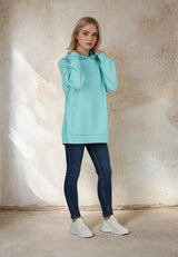 Salzhaut - TIEKE Damen Relaxed-Fit - Hoodie - Kapuzenpullover - Langarmshirt - 1 - #farbe_aqua