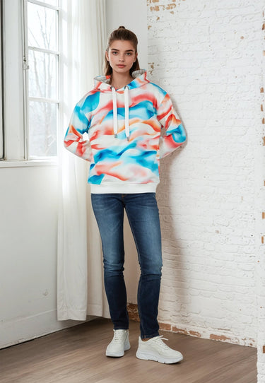 salzhaut - TÖHN Damen Relaxed-Fit - Hoodie - Kapuzenpullover - Langarmshirt - 1 - #farbe_multicolor-verlauf