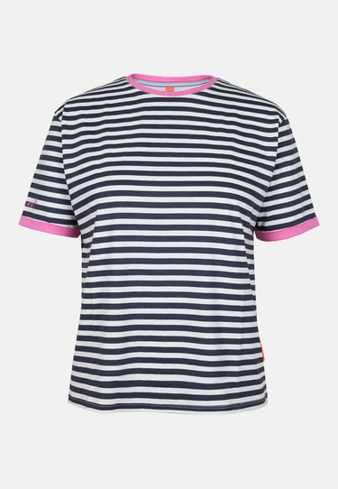 salzhaut - UCK Damen Relaxed-Fit - Bluse - Polo-Shirt - Rundhals - 2 - #farbe_navy-offwhite