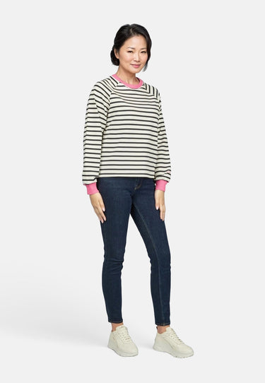 Salzhaut - UNSEBULK Damen Gerade - Hoodie - Langarmshirt - Pullover - 5 - #farbe_navy-offwhite