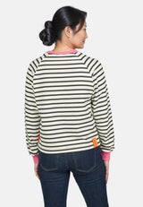 Salzhaut - UNSEBULK Damen Gerade - Hoodie - Langarmshirt - Pullover - 4 - #farbe_navy-offwhite
