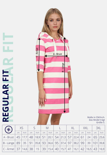 salzhaut - USE Damen Tailliert - Damen - Hoodiekleid - Kleid - 13 - #farbe_offwhite-blossom