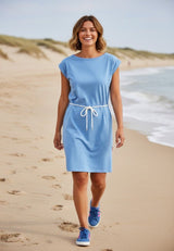 Salzhaut - USSELIG - UNI Damen Leicht tailliert - Basic Casual - Eingriffstaschen - Kleid - 6 - #farbe_ice-blue
