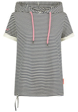 Salzhaut - UTKLEIEN Damen Gerade - All-over-Print - Bluse - Polo-Shirt - 2 - #farbe_navy-offwhite