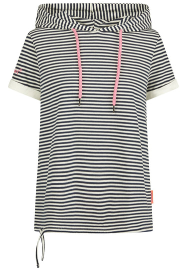 salzhaut - UTKLEIEN Damen Gerade - All-over-Print - Bluse - Polo-Shirt - 2 - #farbe_navy-offwhite