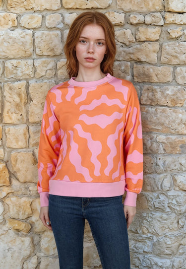 salzhaut - UTMESSEN Damen Relaxed - Fit - Frontprint - Hoodie - Pullover - 3 - #farbe_ros-orange