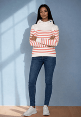 salzhaut - VASEN Damen Relaxed - Fit - adenauer & co - Anker - Basic - 7 - farbe_Fiery Coral - Offwhite