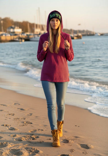 salzhaut - VATTING Damen Longsleeve Relaxed-Fit - adenauer & co - Anker - Basic - 1 - farbe_Navy-Beetroot