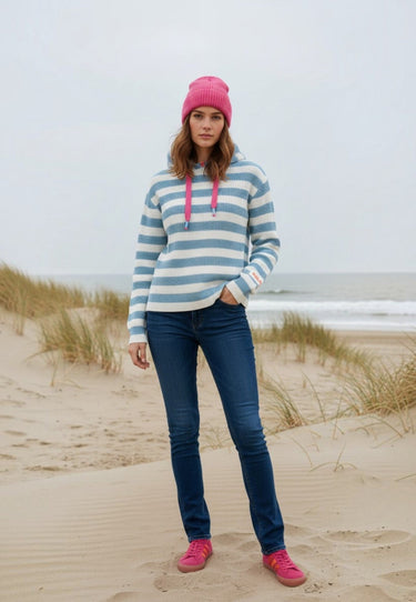 salzhaut - VELOZIPEE Damen Hoodie Oversized - adenauer & co - Anker - Basic - 1 - farbe_Breeze-Offwhite