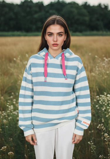 Salzhaut - VELOZIPEE Damen Oversized - Fleecepullover - Hoodie - Kapuzenpullover - 1 - #farbe_breeze-offwhite