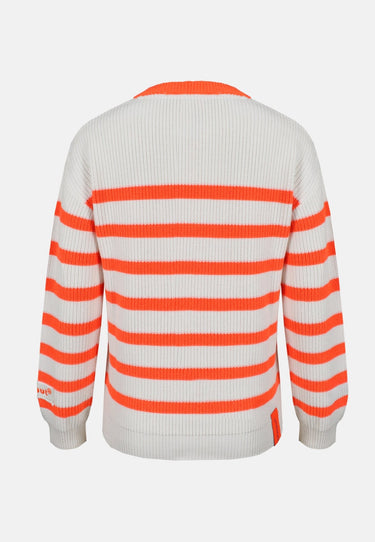 Salzhaut - VERBAAST Damen Relaxed-Fit - Hoodie - Langarmshirt - Longsleeve - 6 - #farbe_fiery-coral-offwhite