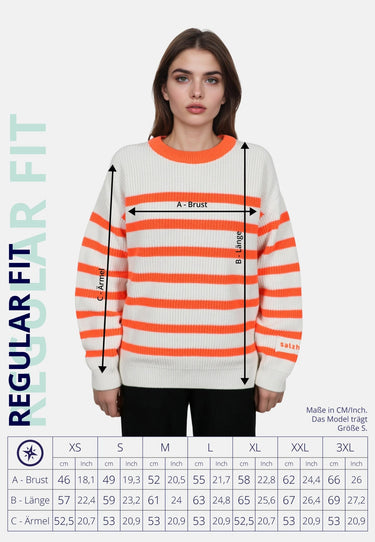 Salzhaut - VERBAAST Damen Relaxed-Fit - Hoodie - Langarmshirt - Longsleeve - 7 - #farbe_fiery-coral-offwhite