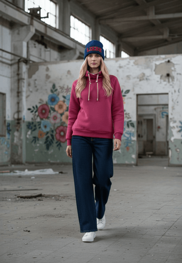 salzhaut - WEPS Damen Pullover normale Passform - adenauer & co - Anker - Basic - 1 - farbe_Beetroot