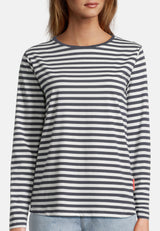 Salzhaut - KANT - RINGEL Damen normale Passform - Hamburg - Langarmshirt - Reduziert - 3 - #farbe_navy-offwhite
