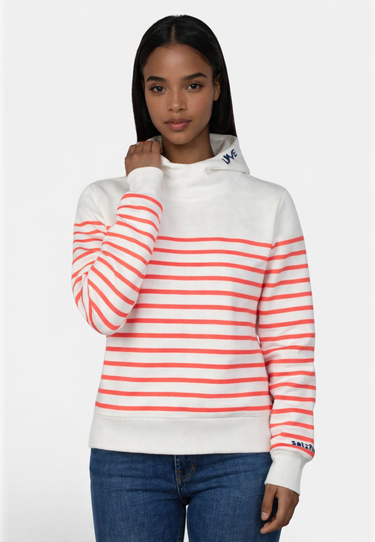 Salzhaut - VASEN Damen Relaxed-Fit - baumwollpullover - damenpullover - freizeitpullover - 8 - #farbe_fiery-coral-offwhite