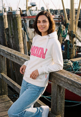 salzhaut - Damen Hoodie SÜNN - MOIN Herzen Tailliert - adenauer & co - Anker - Basic - 33 - #farbe_Offwhite-Blossom
