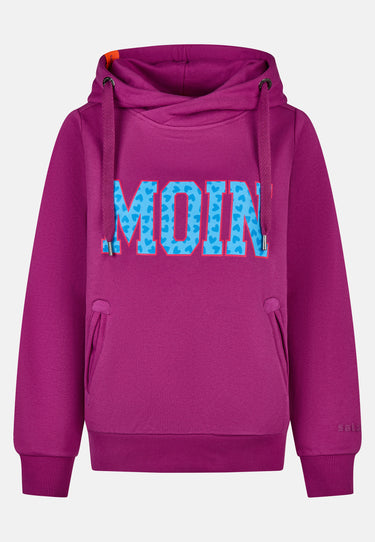 salzhaut - Damen Hoodie SÜNN - MOIN Herzen Tailliert - adenauer & co - Anker - Basic - 18 - #farbe_Plum-Ocean Blue