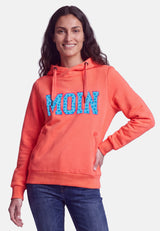 salzhaut - Damen Hoodie SÜNN - MOIN Herzen Tailliert - adenauer & co - Anker - Basic - 43 - #farbe_Fiery Coral-Ocean Blue