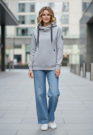 salzhaut - SÜNN Damen Tailliert - adenauer & co - Anker - Basic - 91 - #farbe_Grey-Melange