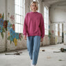 Salzhaut - VEBIESTERN Damen Relaxed-Fit - Langarmshirt - Longsleeve - Pulli - 1 - #farbe_beetroot