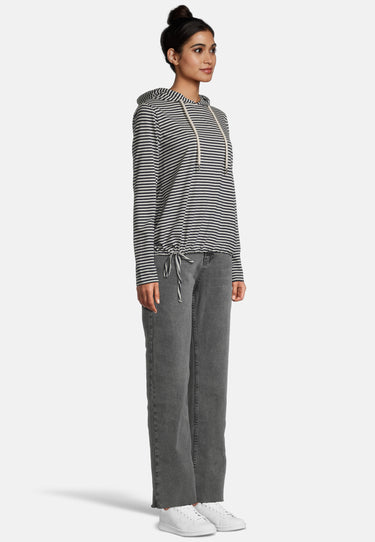 Salzhaut - SCHIEPEN Damen Oversized - Hamburg - Kapuze - Langarmshirt - 5 - #farbe_navy-offwhite