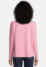 salzhaut - NEFERTEN Damen Longsleeve Gestreift - adenauer & co - Anker - Basic - 9 - #farbe_Offwhite pink