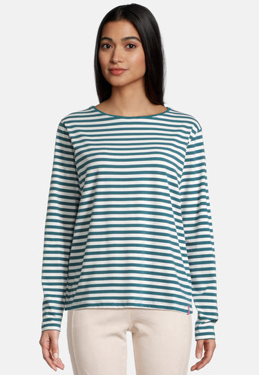 salzhaut - NEFERTEN Damen Longsleeve Gestreift - adenauer & co - Anker - Basic - 1 - #farbe_Offwhite-Dragonfly