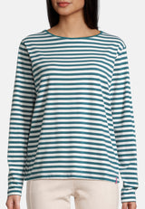 salzhaut - NEFERTEN Damen Longsleeve Gestreift - adenauer & co - Anker - Basic - 3 - #farbe_Offwhite-Dragonfly