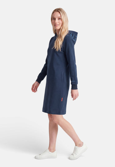 Salzhaut - AFFLUERN Damen Leicht tailliert - Damen - Hoodiekleid - Kapuze - 13 - #farbe_navy