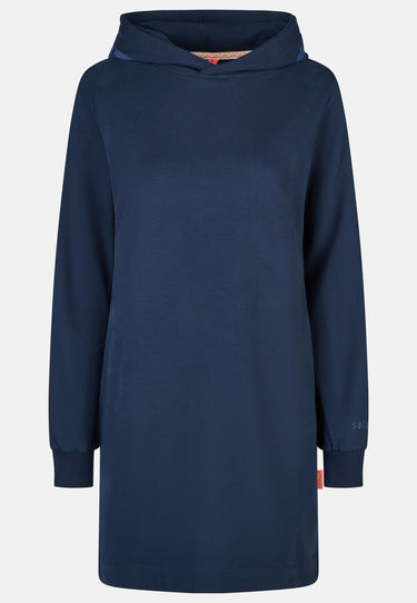 Salzhaut - AFFLUERN Damen Leicht tailliert - Damen - Hoodiekleid - Kapuze - 10 - #farbe_navy