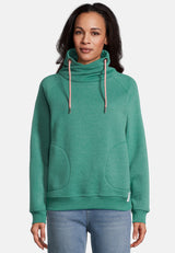 salzhaut - ISVEIG Damen Sweatshirt mit Stehkragen - adenauer & co - Anker - Basic - 1 - #farbe_Bottle Green